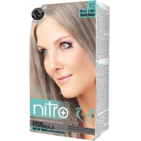 تصویر کیت رنگ مو و ابرو نیترو پلاس مدل +A شماره 9.2 – بلوند دودی خیلی روشن Nitro Plus For women A+ Hair & Eyebrow Color Kit