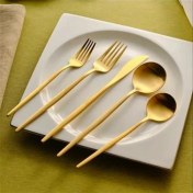 تصویر سرویس قاشق و چنگال کاراجا مدل اوریون ۶۰ پارچه ۱۲ نفره استیل طلایی مات 
