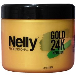 تصویر ماسک کراتینه مغذی موی نلی گلد Nelly Professional Keratin Gold 24Kحجم 500 میلی لیتر Nelly Professional Keratin Hair Mask