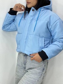 تصویر کاپشن کوتاه ، کت کوتاه پاییزه ، کاپشن کلاهدار ، کراپ کت پاییزه سایز ۳۶ الی ۴۴ 