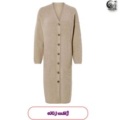 تصویر ژاکت پشمی زنانه کرمی اسمارا Esmara قد بلند دکمه‌دار 