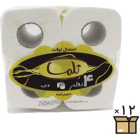 تصویر دستمال توالت 4 قلو تلما - کارتن 12 عددی 