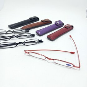 تصویر عینک مطالعه خودکاری قلمی جلد چرمی کد F1164 