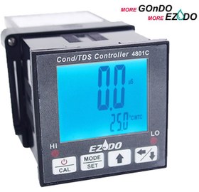 تصویر کنترلر سختی و هدایت الکتریکی مایعات , EC و TDS متر آنلاین با خروجی رله مدل EZDO-4801C 