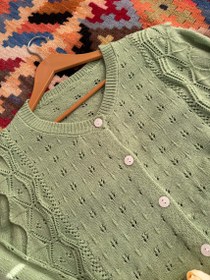 تصویر ژاکت بافت زنانه مدل پروانه - یاسی 