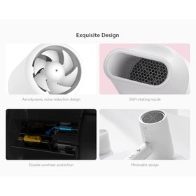 تصویر سشوار میجیا شیائومی مدل H100 ا Mijia Negative Ion Portable Hair Dryer H100 