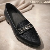 تصویر کفش کالج زنانه رویه مخمل طرح ان وای NY کد 7115759 