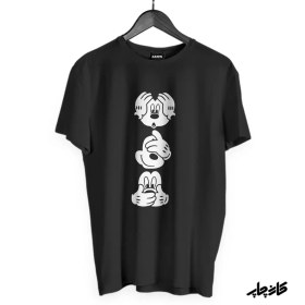 تصویر چاپ روی تیشرت مشکی میکی موس خردمند 