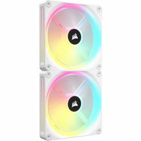 تصویر فن خنک کننده کیس کامپیوتر کورسیر مدل iCUE LINK QX140 RGB White 2-in-1 Corsair iCUE LINK QX140 RGB White 2-in-1 Computer Case Fan