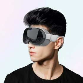 تصویر هدست واقعیت ترکیبی اپل apple vision pro گارانتی مدیاتلکام ا Apple vision pro mixed reality headset Apple vision pro mixed reality headset