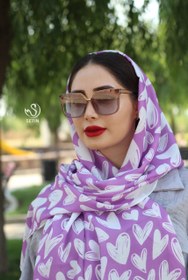 تصویر شال قلب بنفش 