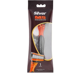 تصویر تيغ چند بار مصرف M5 تک عددی مردانه سیلور Silver Magnum M5 Razor For Man