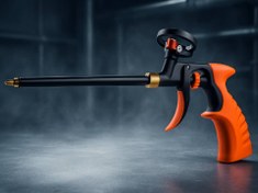 تصویر گان چسب پلی اورتان 600 میل قفل دار نارنجی 