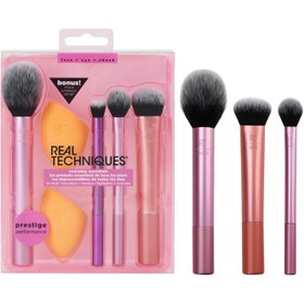 تصویر ست براش و پد آرایشی ریل تکنیک 6تیکه دو پد آرایشی Real Techniques Everyday Essentials Brush Set