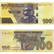 تصویر اسکناس ۱۰۰ دلاری زیمبابوه سال ۲۰۲۰ 