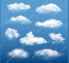 تصویر وکتور اسمان ابری – Cloudy sky realistic. beautiful white clouds 