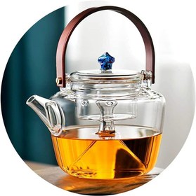 Glass Tea Pot for Steaming with Electric Ceramic Base - High