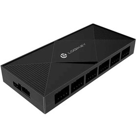 تصویر هاب فن 6 پورت لاجی کی مدل LF-76 Logikey LF-76 6-port ARGB Fan Hub