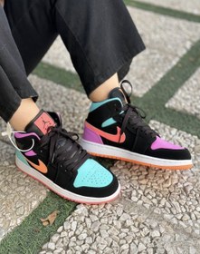 تصویر جردن وان مولتی کالر Jordan 1 Mid Multi-Color 