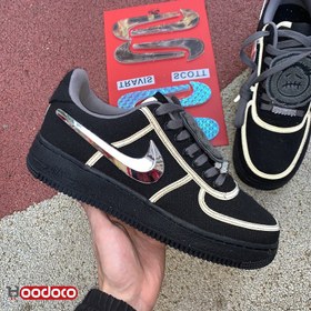 تصویر نایک ایر فورس ۱ بدون ساق تراویس اسکات مشکی Nike air force 1 travis Scott cactus Jack black 