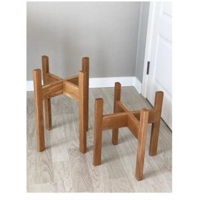 تصویر پایه گلدان چوبی 