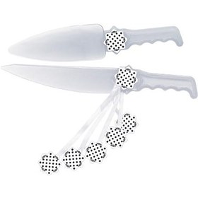 تصویر کارد کیک سفید خال مشکی 