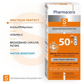 تصویر کرم ضد آفتاب بی رنگ SPF 50 برند فارماسریز PHARMACERIS 