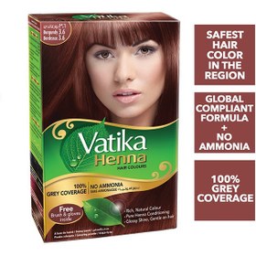 تصویر بسته رنگ موی حنا دو عددی رنگ برغندی 60.0 گرم برند vatika Henna Haircolor Pack of 2 Burgundy 60.0grams