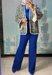 تصویر ست سه تیکه کت شلوار مزونی 