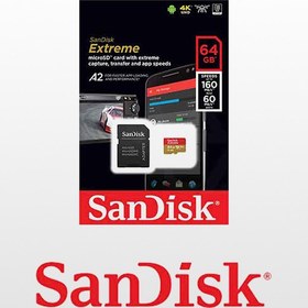 تصویر کارت حافظه میکرو اس دی سن دیسک مدل اکستریم با ظرفیت 64 گیگابایت ا SanDisk Extreme 64GB 60MB/s microSDXC UHS-I SanDisk Extreme 64GB 60MB/s microSDXC UHS-I
