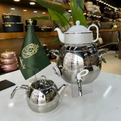 تصویر کتری قوری استیل ترک شیردار راسل دارای ۲ قوری 6 لیتر مدل R-132 