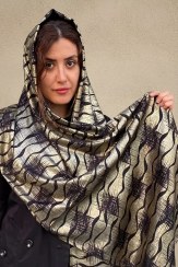 تصویر شال مجلسی لمه شاین‌دار (طرح طلاکوب/نقره‌کوب) 