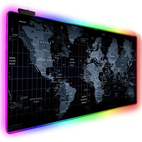 تصویر موس پد گیمینگ World Map RGB 