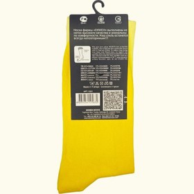 تصویر جوراب مردانه ساق دار اکمن گلدان زرد 