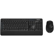 تصویر کیبورد و ماوس بی‌سیم مایکروسافت مدل 3050 