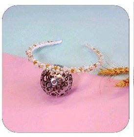 تصویر تل جواهر دوزی رنگی ترکیب مروارید و کریستال اصل - قرمز yel javaherdozi