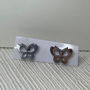 تصویر گوشواره میخی طرح پروانه کد3 