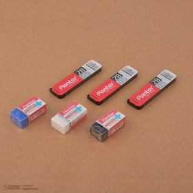 تصویر بسته لوازم تحریر پنتر مدل مغز اتود و پاک‌کن 