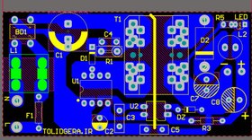 تصویر فایل pcb آلتیوم منبع تغذیه سوئیچینگ 12 ولت 2 آمپر 