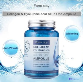 تصویر آمپول کلاژن و هیالورونیک اسید فارم استی حجم 250 میل Farm Stay Collagen & Hyaluronic Acid All In One Ampoule