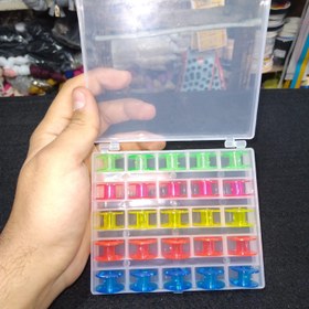 تصویر جعبه جای ماسوره بسته 25 عددی رنگارنگ (خرازی و خیاطی) 