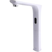 تصویر شیر روشویی پایه بلند هوشمند راسان مدل تالین شیری کروم 