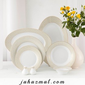 تصویر سرویس چینی زرین 6 نفره غذاخوری آناهید (35 پارچه) Zarin Iran Shahrzad Anahid 35 Pieces FDC Dinnerware Set