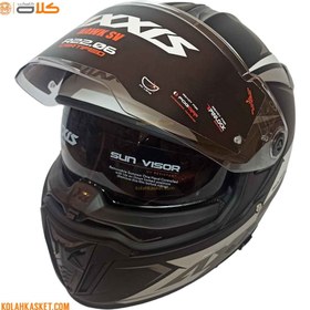 تصویر کلاه کاسکت فک ثابت اکسیس عینک دار - cod 1 Axis motorcycle helmet fixed jaw with glasses - cod 1