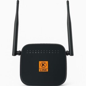 تصویر مودم ADSL کی-لینک مدل 124S با ۴ پورت شبکه و وای‌فای دو آنتنه 