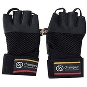 تصویر دستکش بدنسازی چمپکس چرم CHAMPEX مدل مچ بند دار 