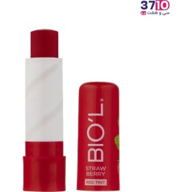 تصویر بالم لب رنگی مدل Straw Berry با SPF15 وزن 4.8 گرم بیول Biol Tinted Straw Berry Lip Balm 4.8 g