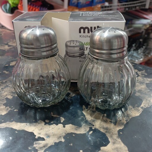 HALVTOM Salt and pepper shakers, glass/brown, 4 ¾ - IKEA