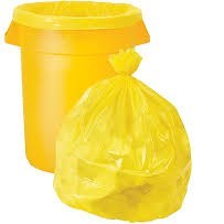 تصویر کیسه زباله زرد سایز100*80 