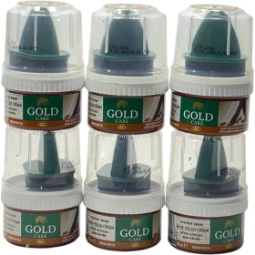 تصویر واکس مناسب کفش چرم برند گلد کر Gold Care ساخت ترکيه رنگ عسلی 50 ميل wax shoes gold care Standard Shoe Polish Cream Honey 50ml